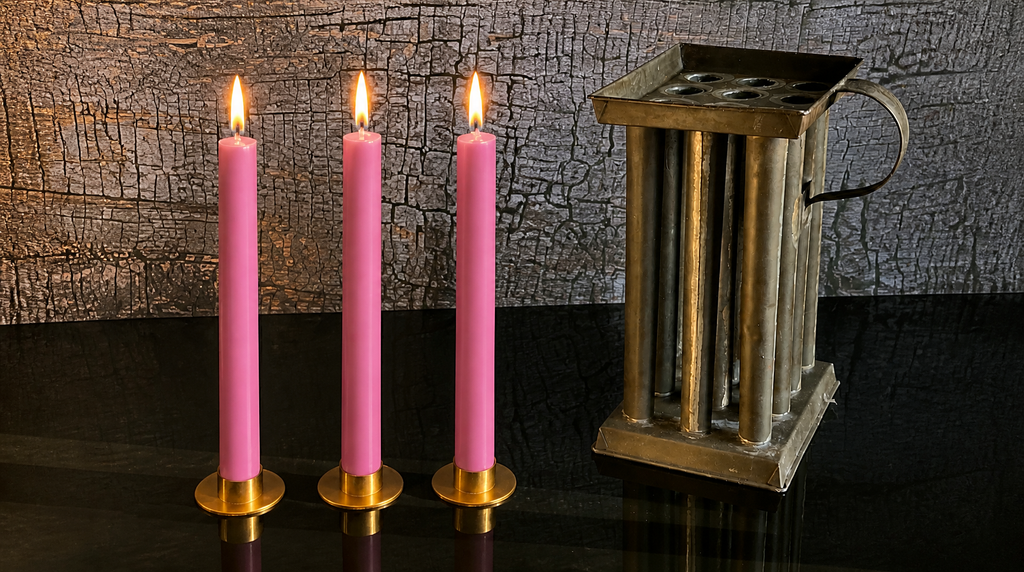 3 Authentic 19th Century Pure Organic Beeswax Taper Candles | Luxury Finish | Natural Handcrafted