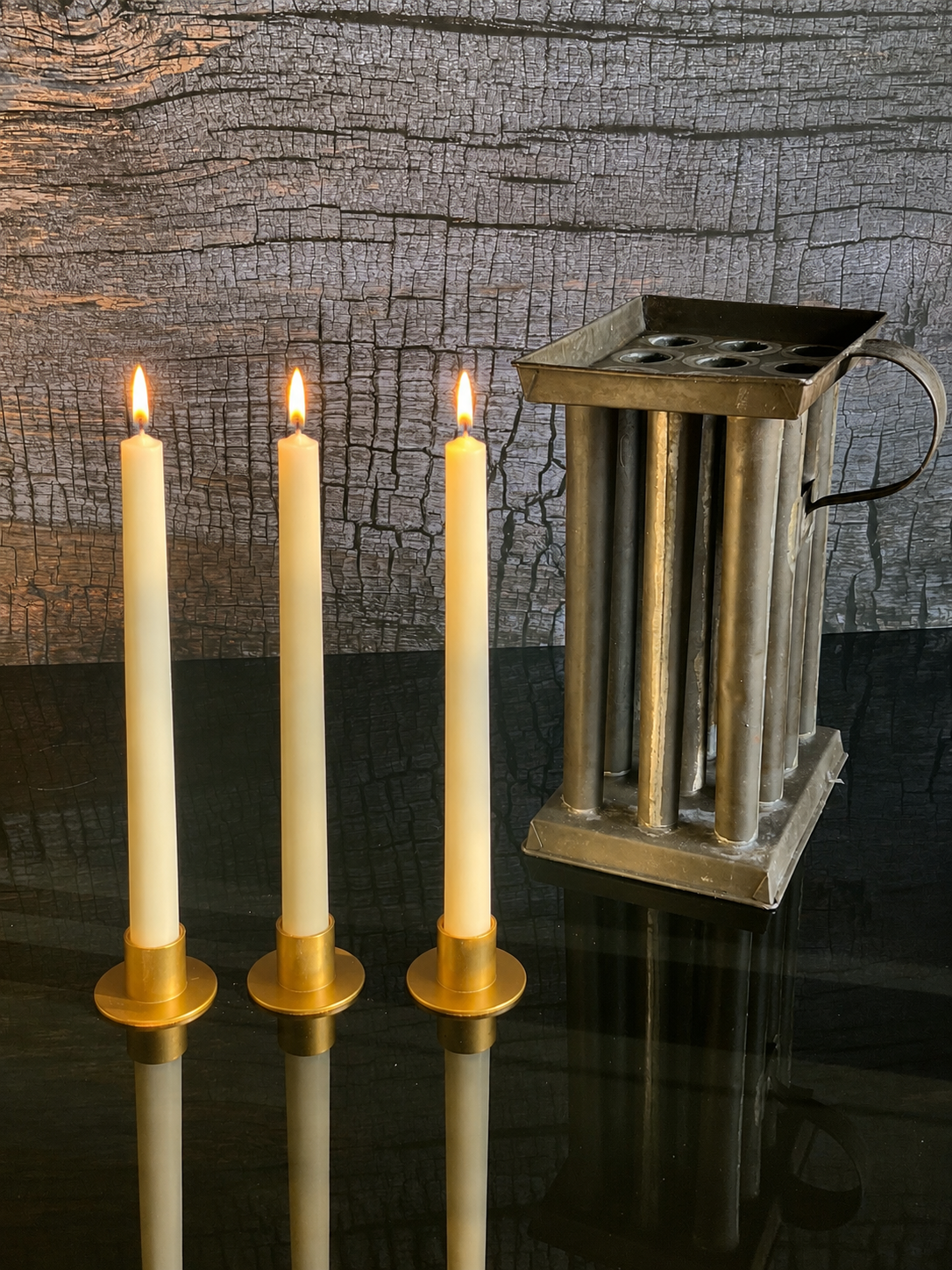 8.5" Authentic 19th Century Pure Organic Beeswax Taper Candles | Luxury Finish | Natural Handcrafted