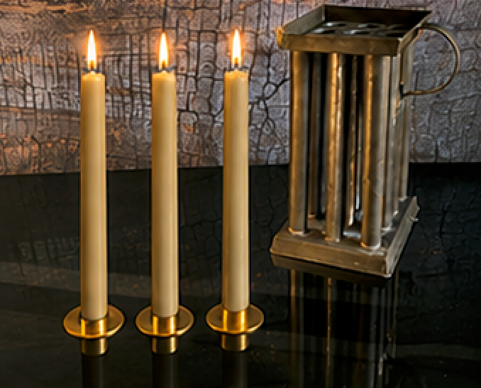 8.5" Authentic 19th Century Pure Organic Beeswax Taper Candles | Luxury Finish | Natural Handcrafted