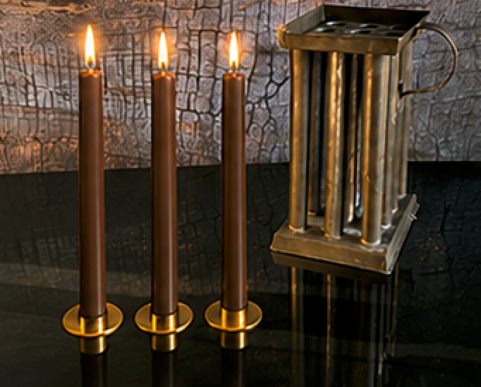 8.5" Authentic 19th Century Pure Organic Beeswax Taper Candles | Luxury Finish | Natural Handcrafted