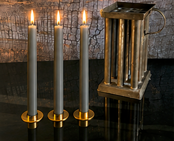 8.5" Authentic 19th Century Pure Organic Beeswax Taper Candles | Luxury Finish | Natural Handcrafted