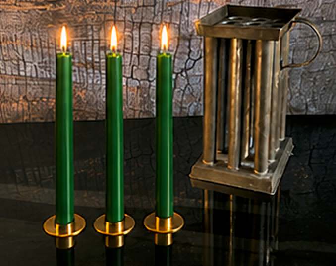 8.5" Authentic 19th Century Pure Organic Beeswax Taper Candles | Luxury Finish | Natural Handcrafted