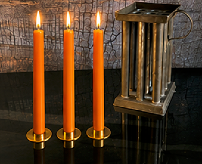 8.5" Authentic 19th Century Pure Organic Beeswax Taper Candles | Luxury Finish | Natural Handcrafted