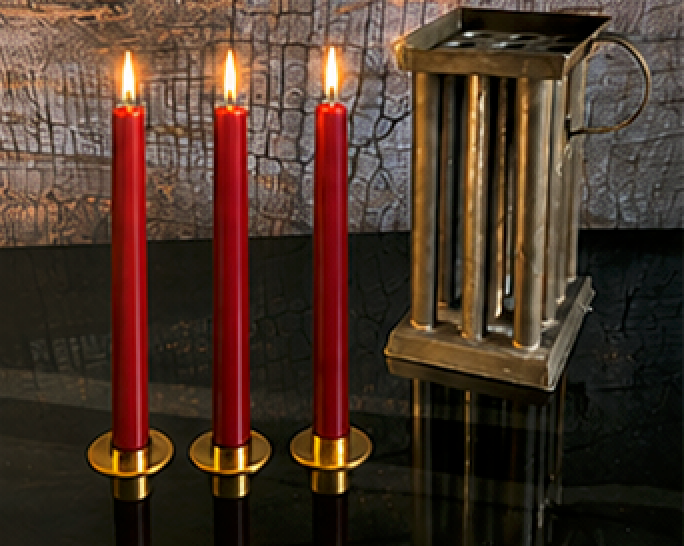 8.5" Authentic 19th Century Pure Organic Beeswax Taper Candles | Luxury Finish | Natural Handcrafted