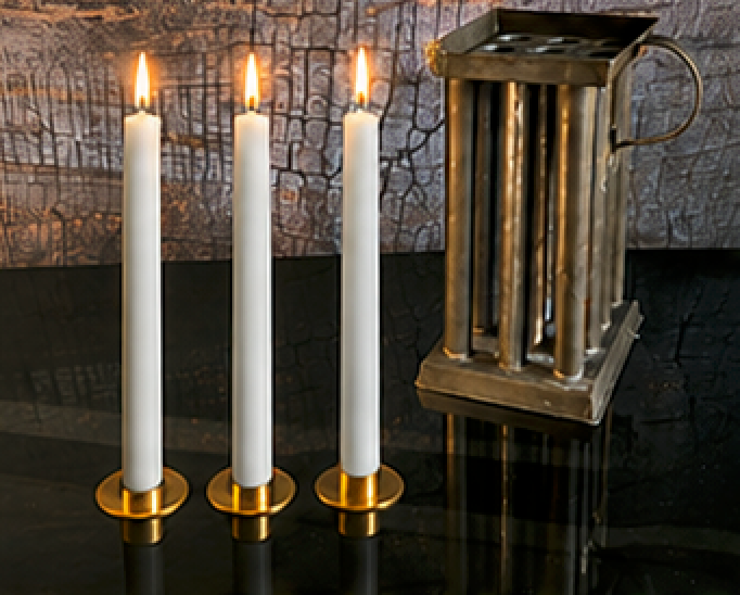 8.5" Authentic 19th Century Pure Organic Beeswax Taper Candles | Luxury Finish | Natural Handcrafted