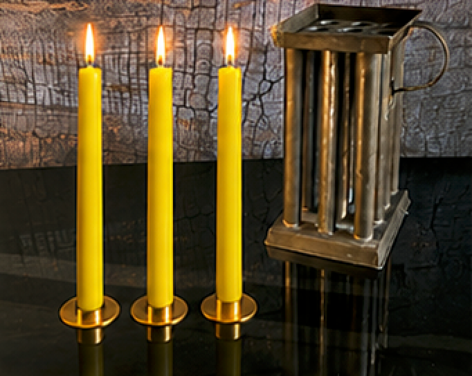8.5" Authentic 19th Century Pure Organic Beeswax Taper Candles | Luxury Finish | Natural Handcrafted