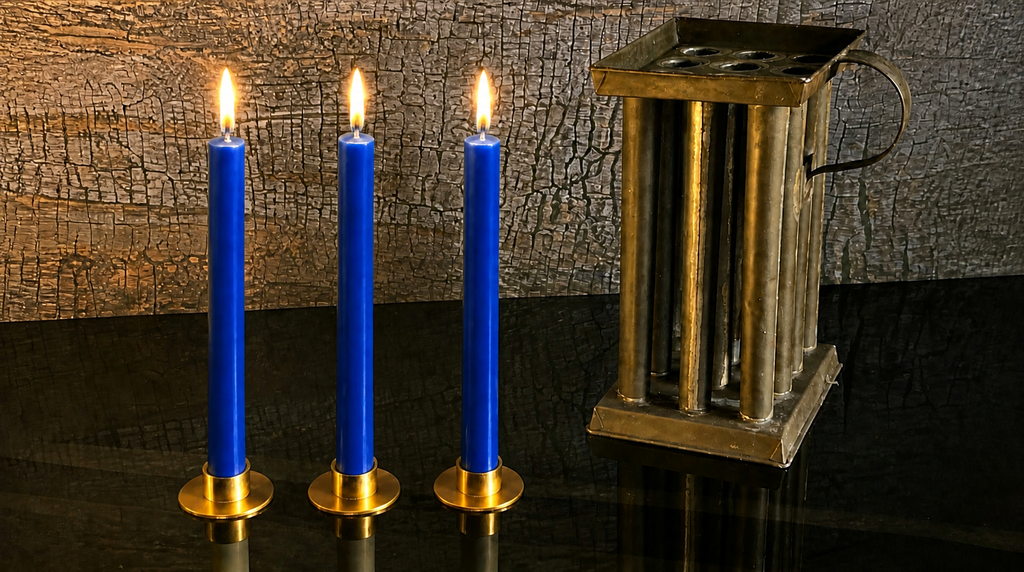 3 Authentic 19th Century Pure Organic Beeswax Taper Candles | Luxury Finish | Natural Handcrafted