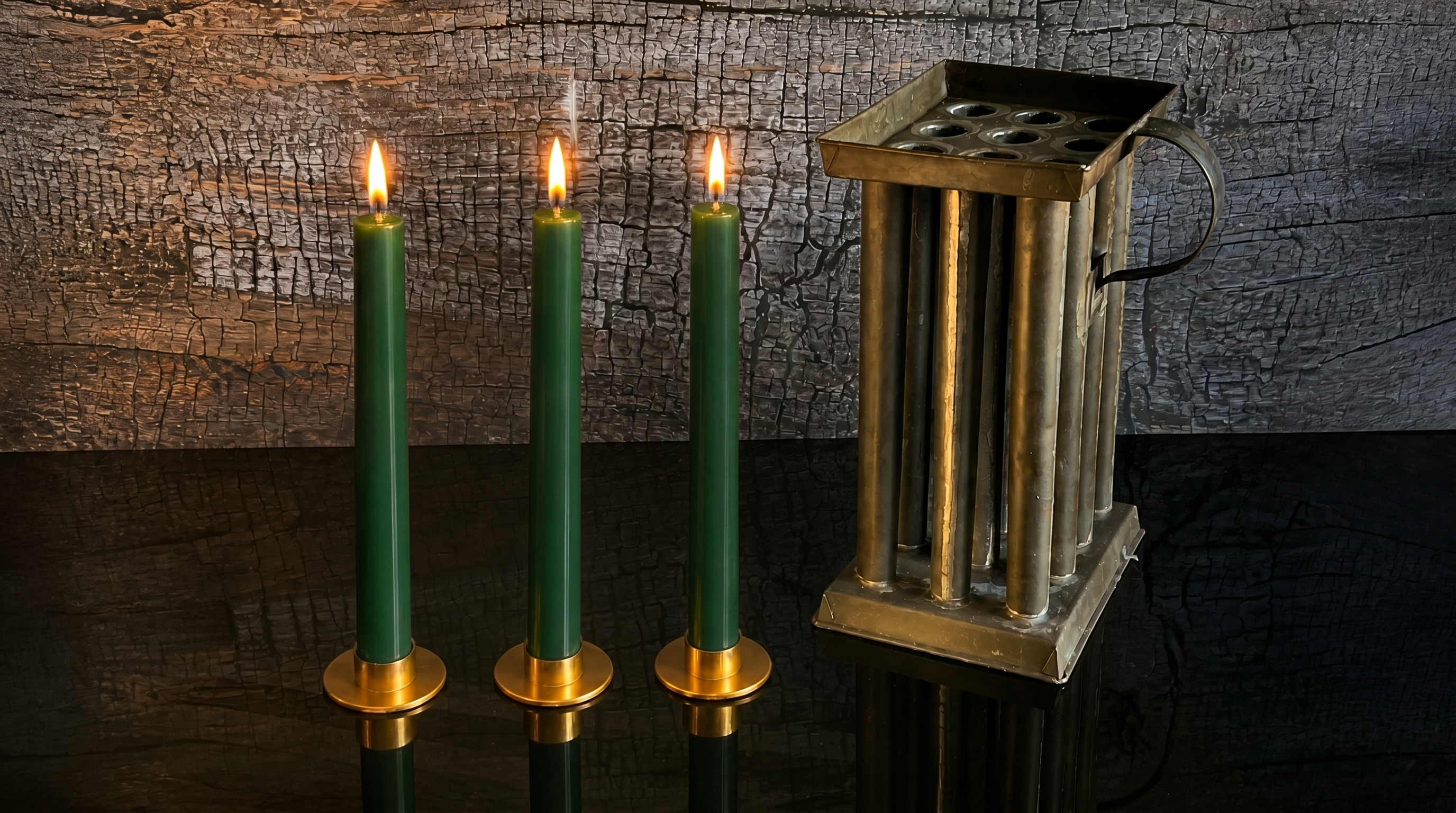 3 Authentic 19th Century Pure Organic Beeswax Taper Candles | Luxury Finish | Natural Handcrafted