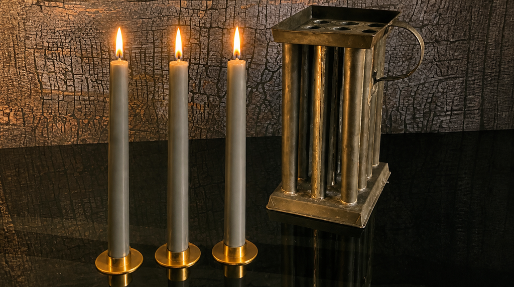 3 Authentic 19th Century Pure Organic Beeswax Taper Candles | Luxury Finish | Natural Handcrafted