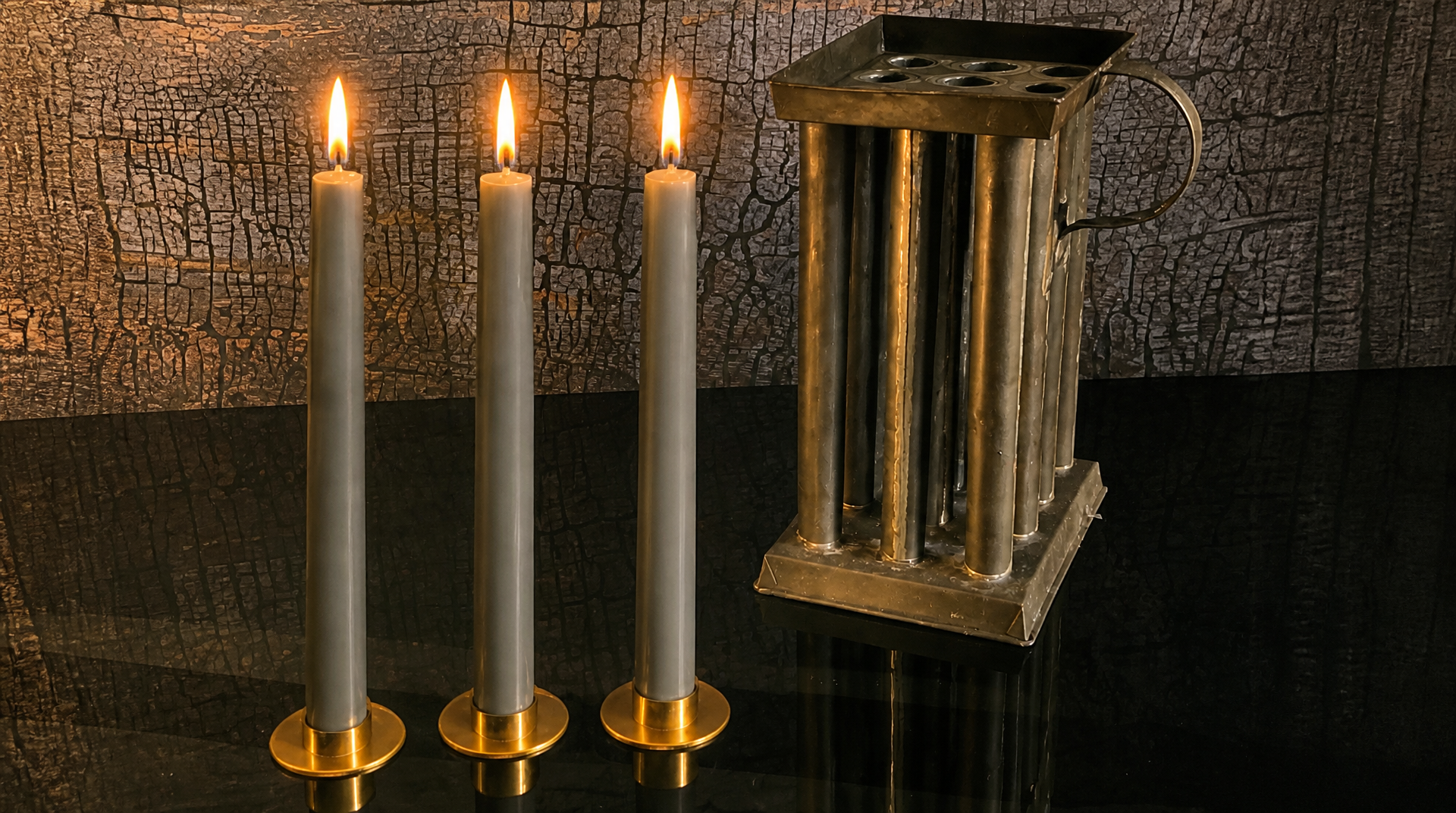 3 Authentic 19th Century Pure Organic Beeswax Taper Candles | Luxury Finish | Natural Handcrafted