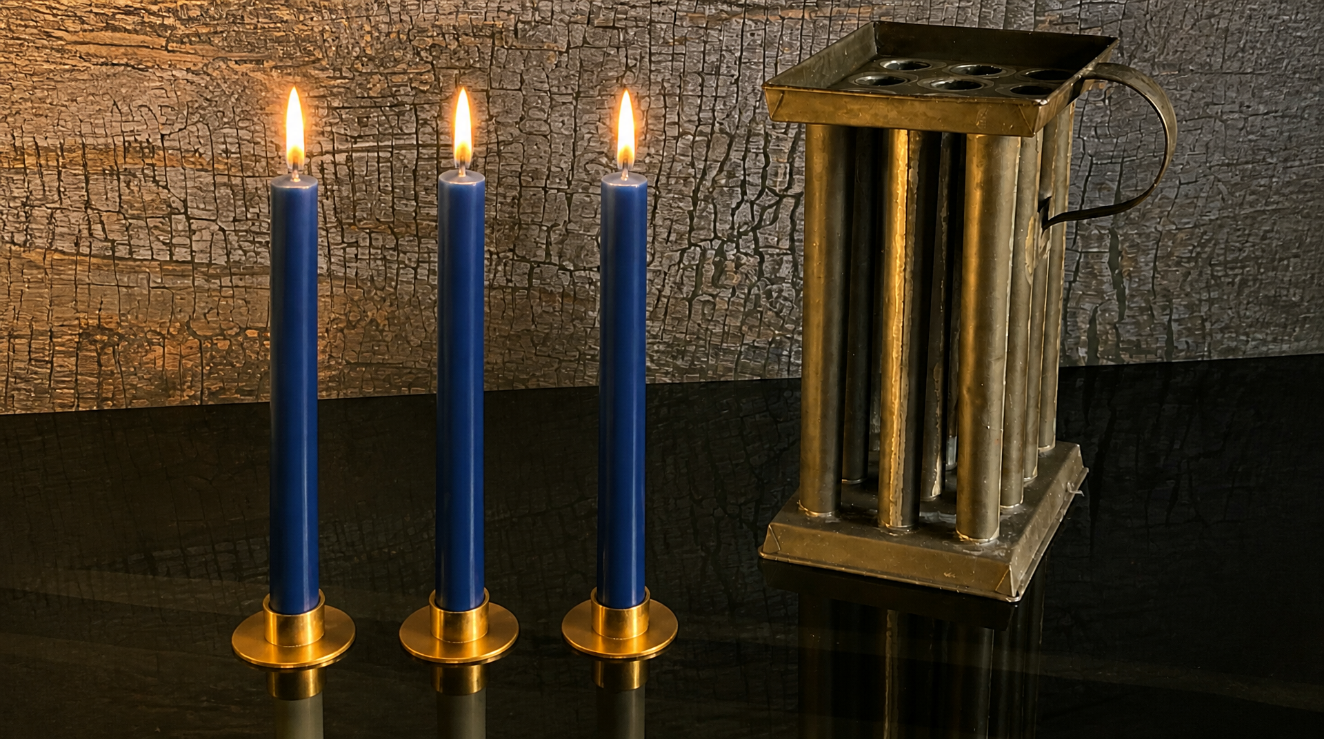 3 Authentic 19th Century Pure Organic Beeswax Taper Candles | Luxury Finish | Natural Handcrafted