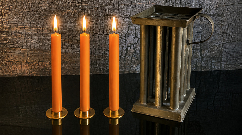 3 Authentic 19th Century Pure Organic Beeswax Taper Candles | Luxury Finish | Natural Handcrafted