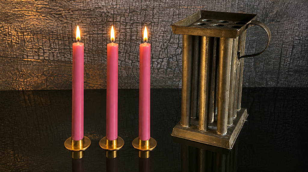 3 Authentic 19th Century Pure Organic Beeswax Taper Candles | Luxury Finish | Natural Handcrafted