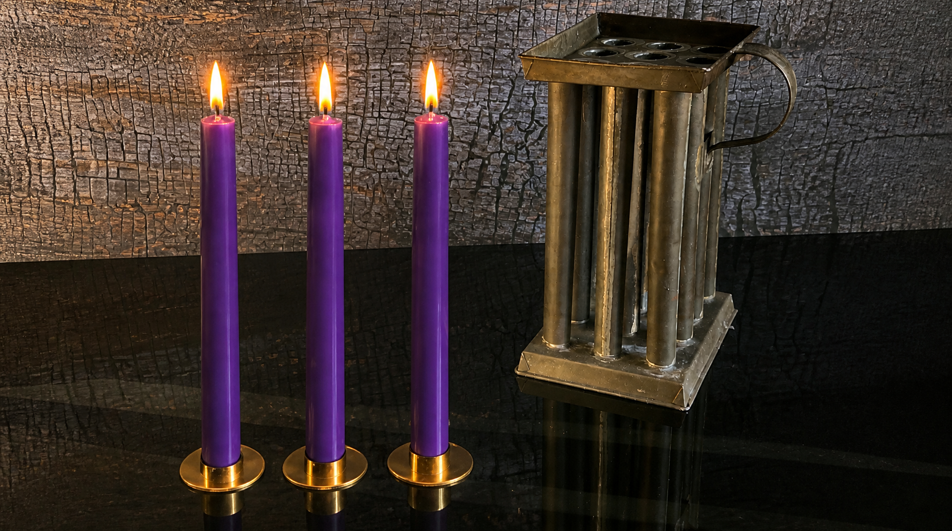 3 Authentic 19th Century Pure Organic Beeswax Taper Candles | Luxury Finish | Natural Handcrafted