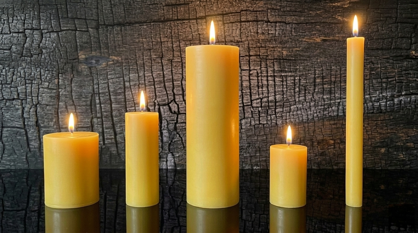 Virgin Beeswax Candles – 100% Pure Raw Hive Wax – Handmade Luxury Pillar Candles for Ritual & Intentional Use
