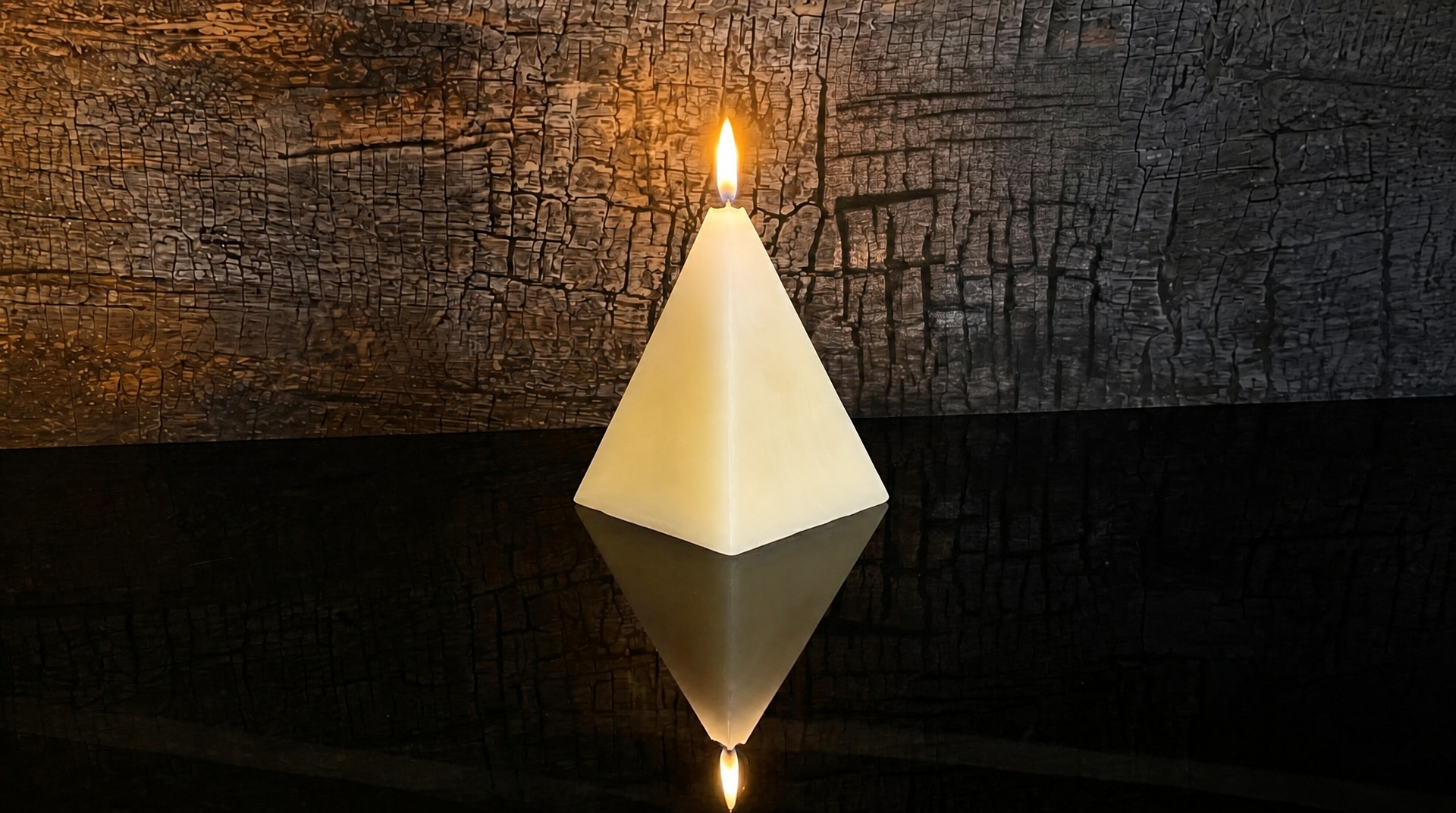 4.5 x 7 inch - Beeswax Pyramid Candle