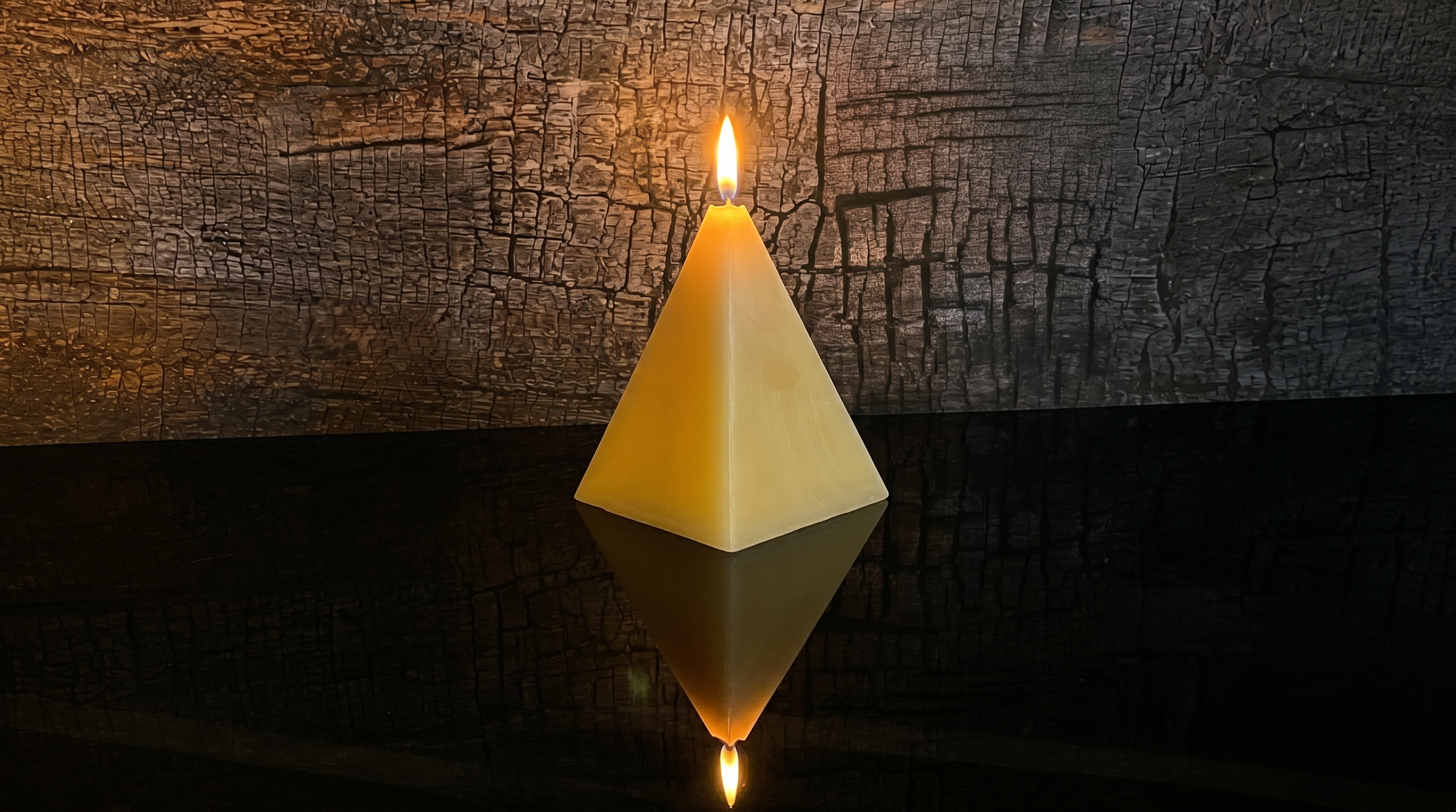 4.5 x 7 inch - Beeswax Pyramid Candle